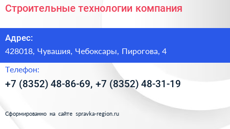 Строительные технологии компания - визитка