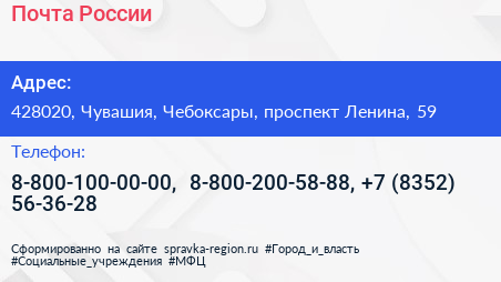 Почта России - визитка