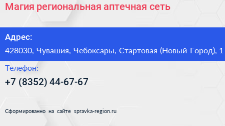Магия региональная аптечная сеть - визитка