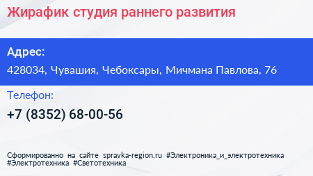 Жирафик студия раннего развития - визитка