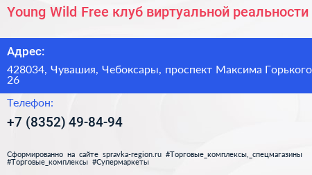 Young Wild Free клуб виртуальной реальности - визитка