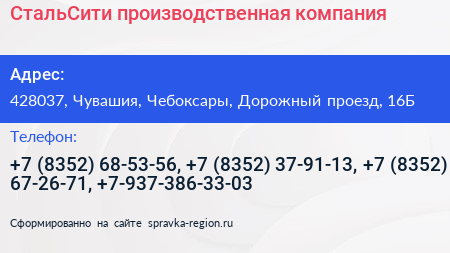 СтальСити производственная компания - визитка