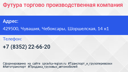 Футура торгово производственная компания - визитка
