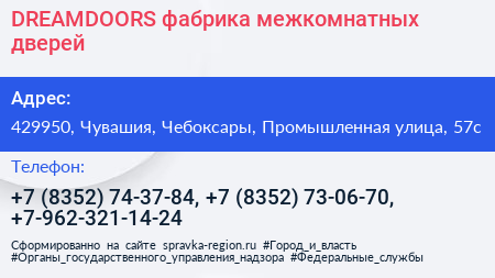 DREAMDOORS фабрика межкомнатных дверей - визитка