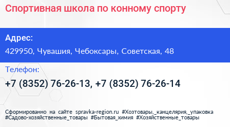 Спортивная школа по конному спорту - визитка