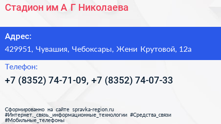 Стадион им А Г Николаева - визитка