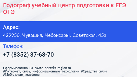 Годограф учебный центр подготовки к ЕГЭ ОГЭ - визитка