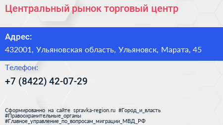 Центральный рынок торговый центр - визитка