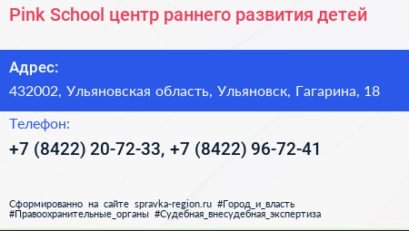 Рink School центр раннего развития детей - визитка