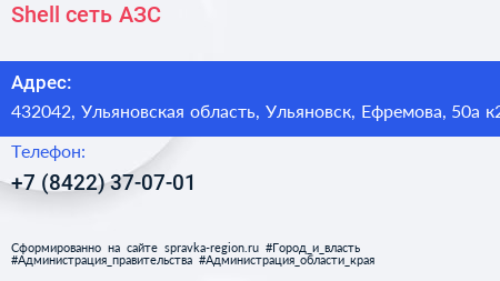 Shell сеть АЗС - визитка