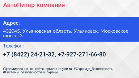 АвтоПитер компания - визитка