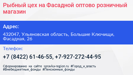 Рыбный цех на Фасадной оптово розничный магазин - визитка