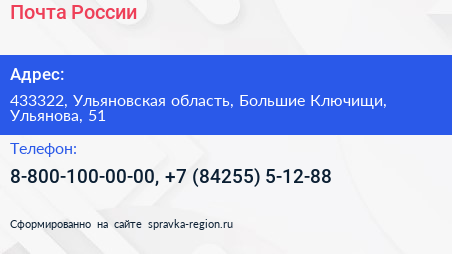 Почта России - визитка