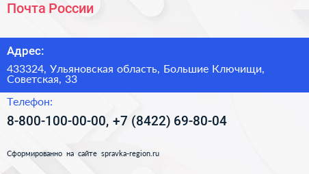 Почта России - визитка