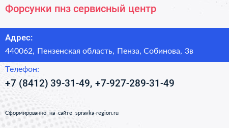 Форсунки пнз сервисный центр - визитка