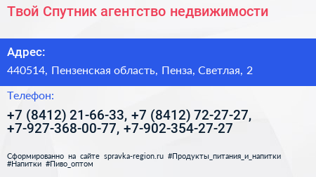 Твой Спутник агентство недвижимости - визитка