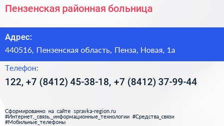 Пензенская районная больница - визитка