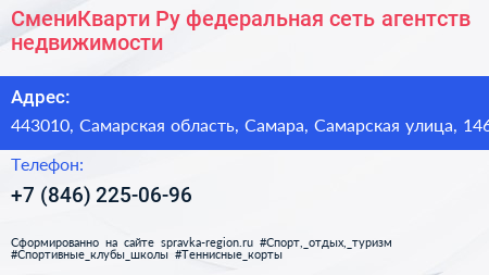 СмениКварти Ру федеральная сеть агентств недвижимости - визитка