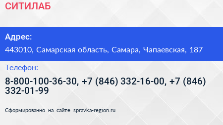 СИТИЛАБ - визитка