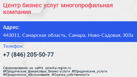 Центр бизнес услуг многопрофильная компания - визитка