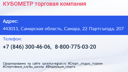КУБОМЕТР торговая компания - визитка