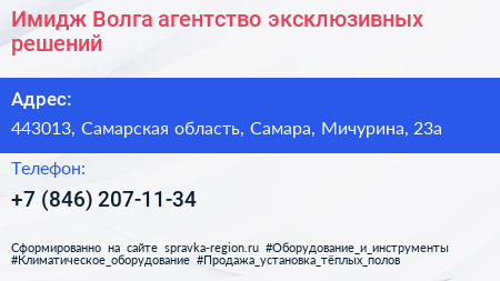 Имидж Волга агентство эксклюзивных решений - визитка