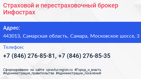 Страховой и перестраховочный брокер Инфострах - визитка