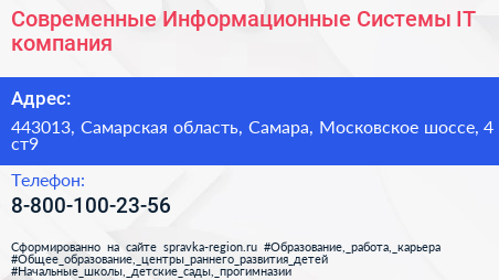 Современные Информационные Системы IT компания - визитка