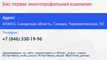 Бис сервис многопрофильная компания - визитка