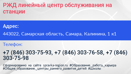 РЖД линейный центр обслуживания на станции - визитка