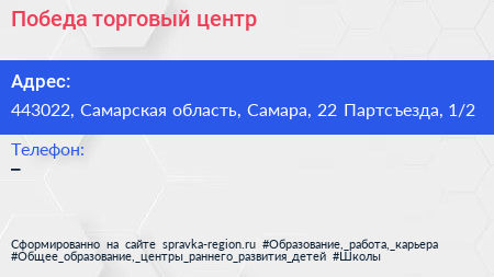 Победа торговый центр - визитка
