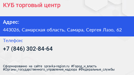 КУБ торговый центр - визитка