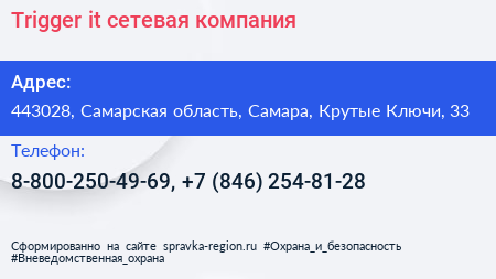 Trigger it сетевая компания - визитка