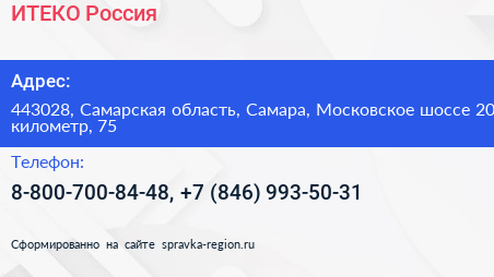 ИТЕКО Россия - визитка