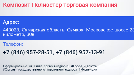 Композит Полиэстер торговая компания - визитка