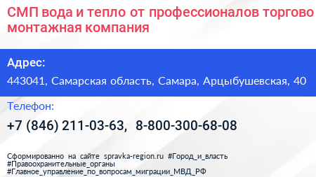 СМП вода и тепло от профессионалов торгово монтажная компания - визитка
