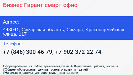 Бизнес Гарант смарт офис - визитка