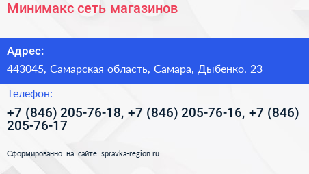 Минимакс сеть магазинов - визитка