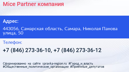 Mice Partner компания - визитка