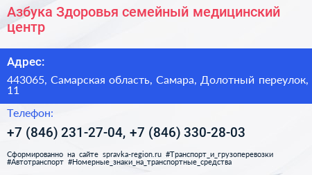 Азбука Здоровья семейный медицинский центр - визитка