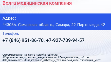 Волга медицинская компания - визитка