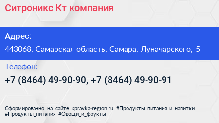 Ситроникс Кт компания - визитка