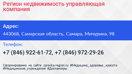 Регион недвижимость управляющая компания - визитка