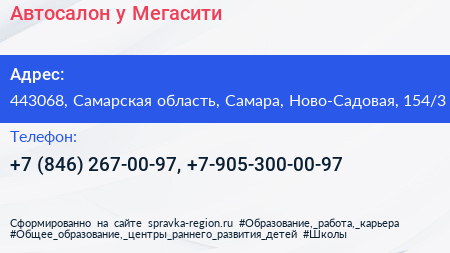 Автосалон у Мегасити - визитка