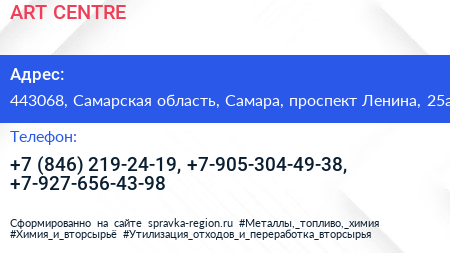 ART CENTRE - визитка