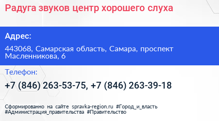 Радуга звуков центр хорошего слуха - визитка