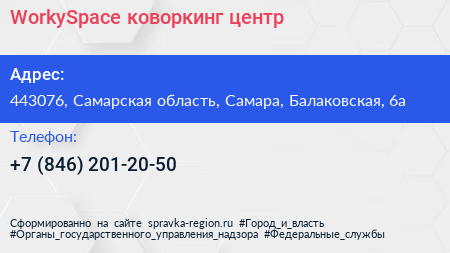 WorkySpace коворкинг центр - визитка