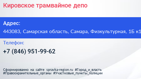 Кировское трамвайное депо - визитка