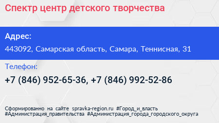 Спектр центр детского творчества - визитка