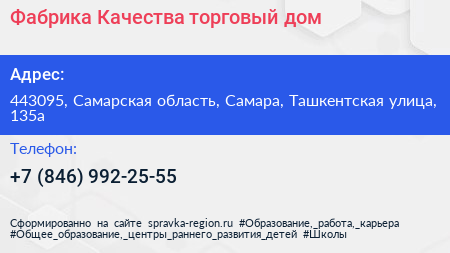 Фабрика Качества торговый дом - визитка